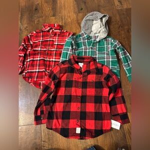Carter's Red and Green Plaid Button Down Shirts